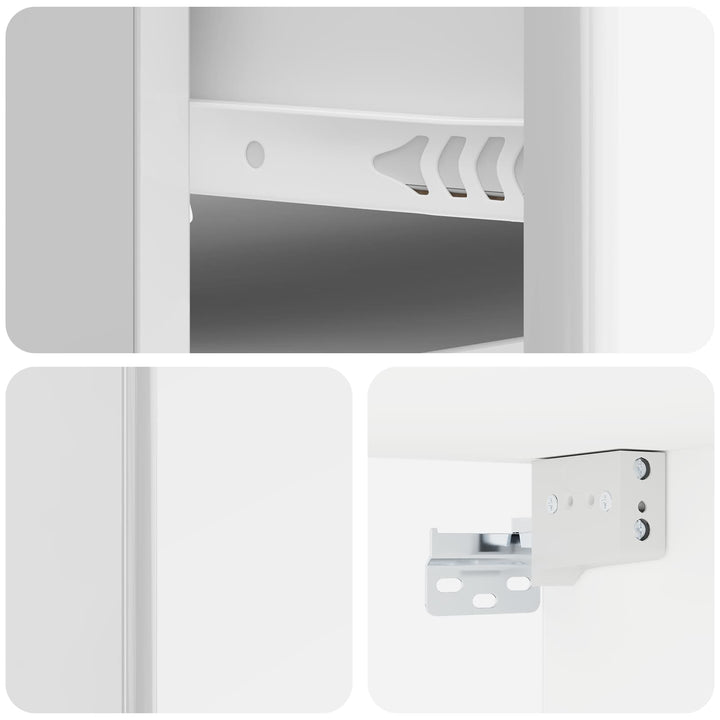 Væghængt Natbord 2 pcs Hvid højglans 34,5 x 33 x 20 cm