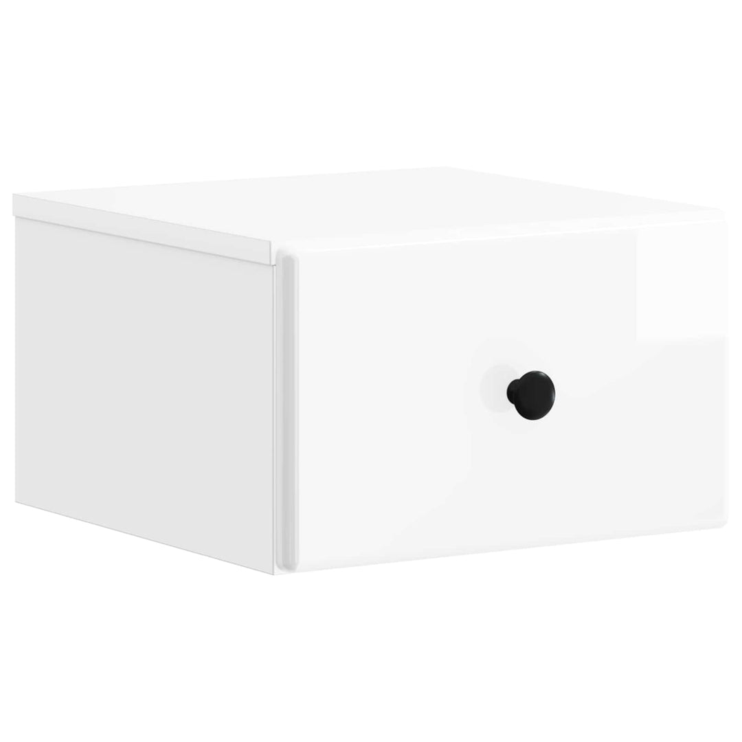 Væghængt Natbord 2 pcs Hvid højglans 34,5 x 33 x 20 cm