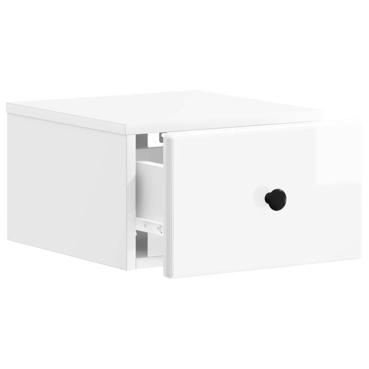 Væghængt Natbord 2 pcs Hvid højglans 34,5 x 33 x 20 cm