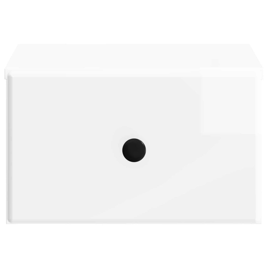 Væghængt Natbord 2 pcs Hvid højglans 34,5 x 33 x 20 cm