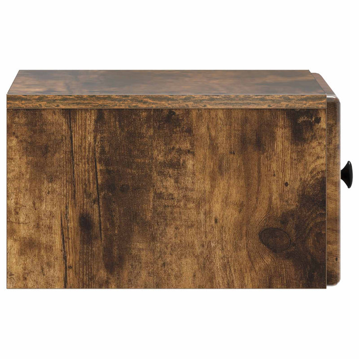 Væghængt Natbord med skuffe 2 pcs Røget eg 34,5 x 33 x 20 cm