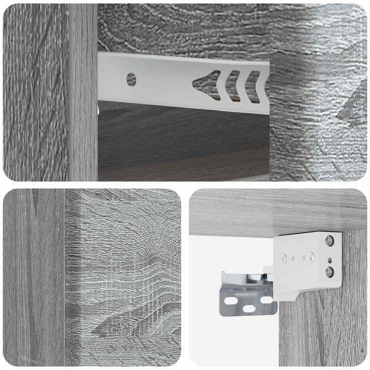 Væghængt Natbord 2 pcs Grå sonoma-eg 34,5 x 33 x 20 cm
