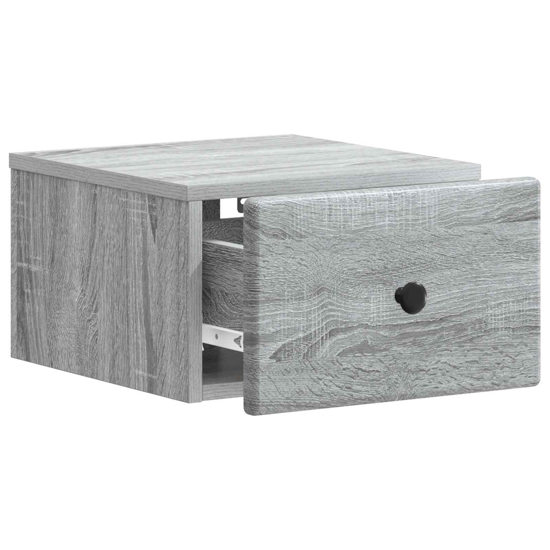 Væghængt Natbord 2 pcs Grå sonoma-eg 34,5 x 33 x 20 cm