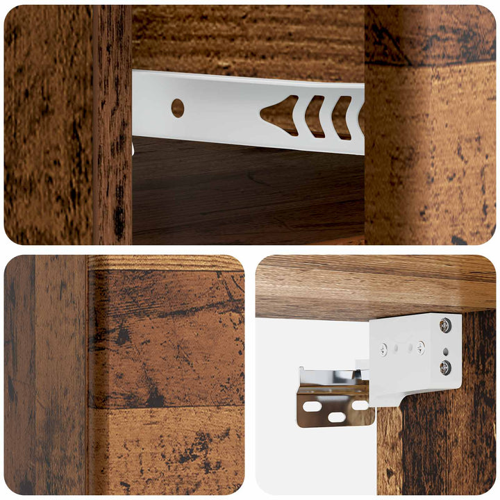 Væghængt Natbord Gammelt træ 34,5 x 33 x 20 cm Konstrueret træ