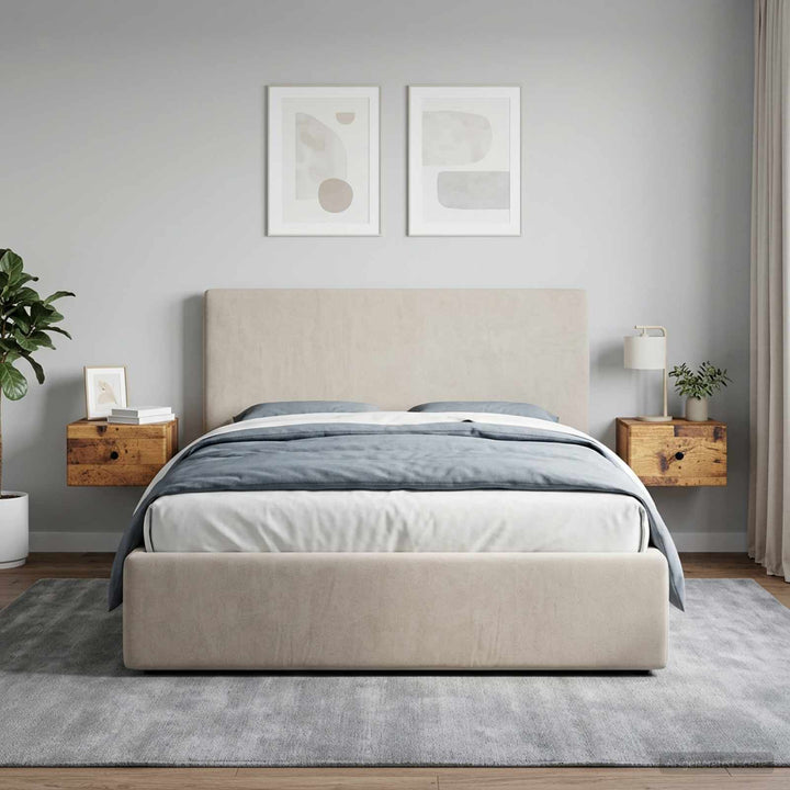 Væghængt Natbord med skuffe 2 pcs Gammelt træ 34,5 x 33 x 20 cm