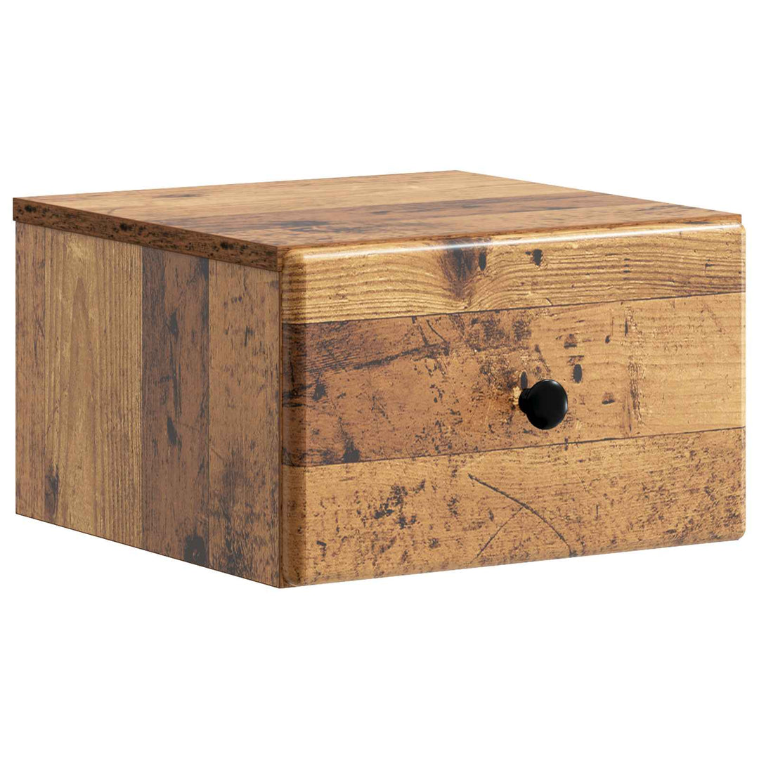 Væghængt Natbord med skuffe 2 pcs Gammelt træ 34,5 x 33 x 20 cm