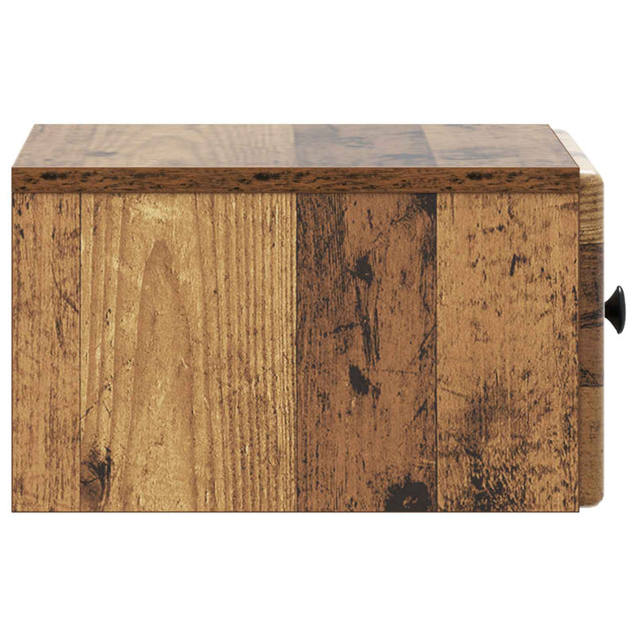Væghængt Natbord med skuffe 2 pcs Gammelt træ 34,5 x 33 x 20 cm