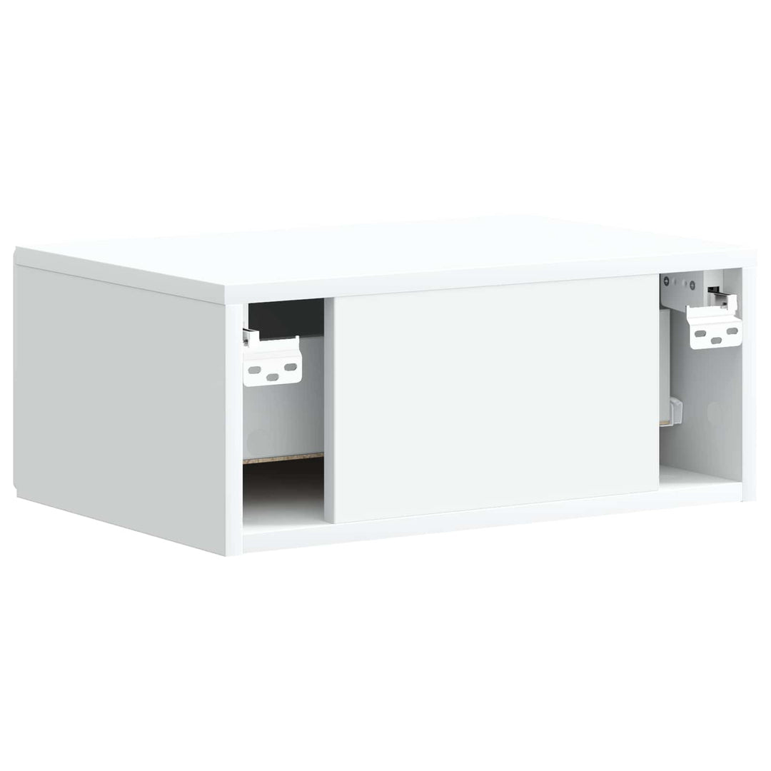 Væghængt Natbord Hvid 49 x 34,5 x 20 cm Konstrueret træ