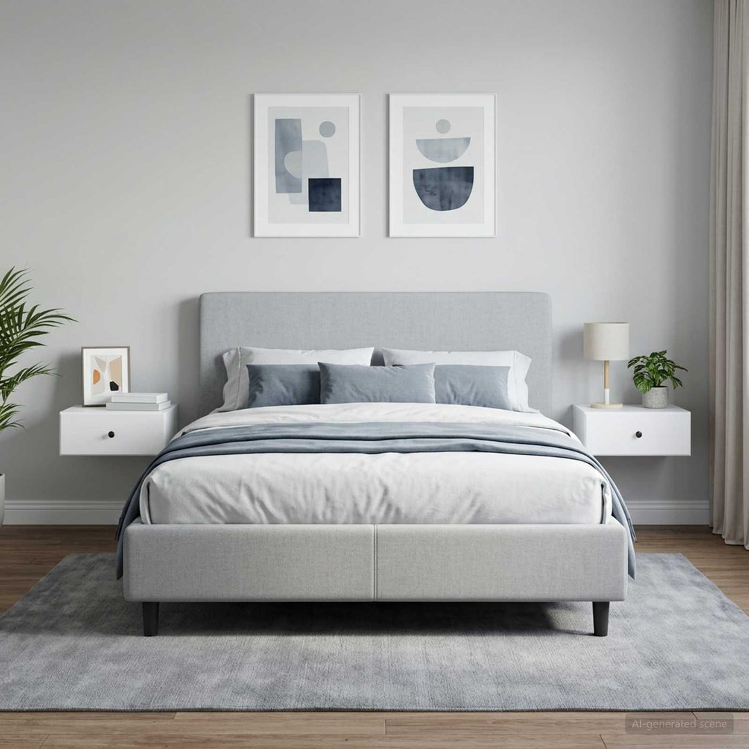 Væghængt Natbord 2 pcs Hvid 49 x 34,5 x 20 cm Konstrueret træ