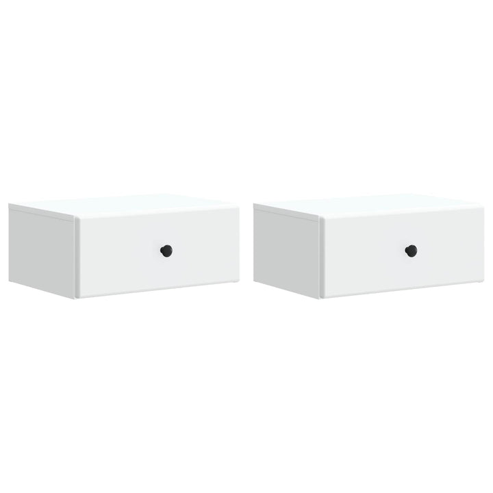 Væghængt Natbord 2 pcs Hvid 49 x 34,5 x 20 cm Konstrueret træ