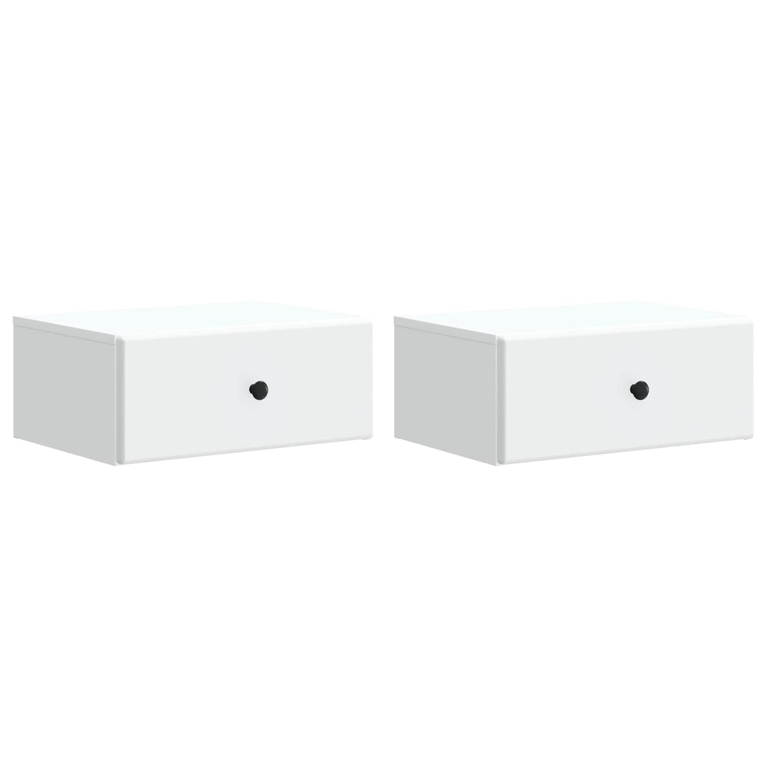 Væghængt Natbord 2 pcs Hvid 49 x 34,5 x 20 cm Konstrueret træ