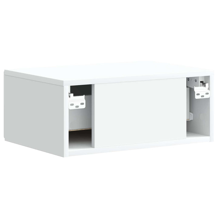 Væghængt Natbord 2 pcs Hvid 49 x 34,5 x 20 cm Konstrueret træ