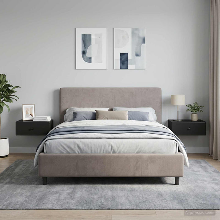 Væghængt Natbord 2 pcs Sort 49 x 34,5 x 20 cm Konstrueret træ