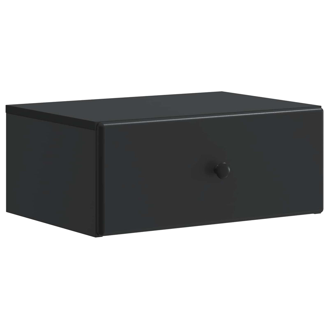 Væghængt Natbord 2 pcs Sort 49 x 34,5 x 20 cm Konstrueret træ