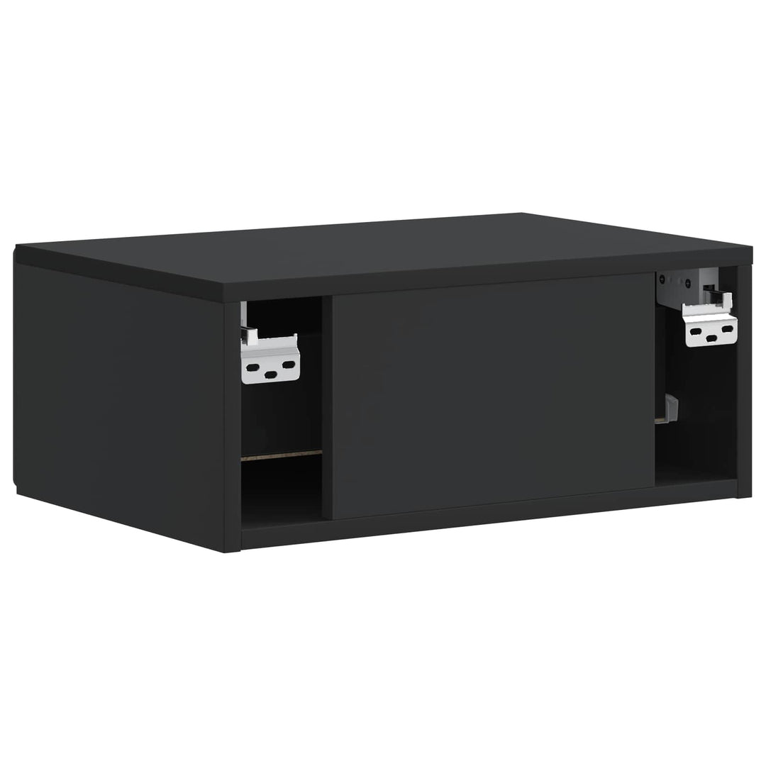 Væghængt Natbord 2 pcs Sort 49 x 34,5 x 20 cm Konstrueret træ