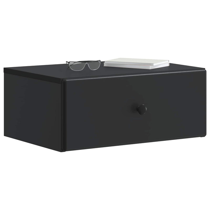 Væghængt Natbord 2 pcs Sort 49 x 34,5 x 20 cm Konstrueret træ