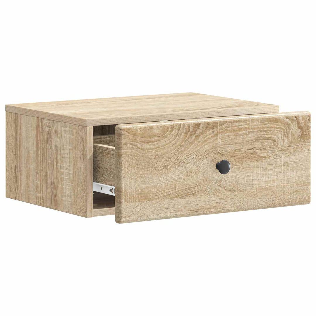 Væghængt Natbord Sonoma-eg 49 x 34,5 x 20 cm Konstrueret træ