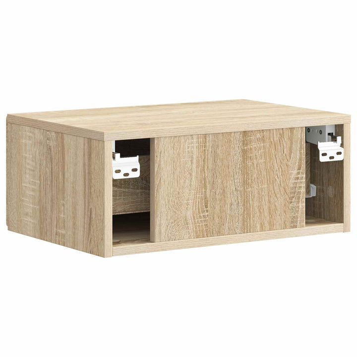 Væghængt Natbord Sonoma-eg 49 x 34,5 x 20 cm Konstrueret træ