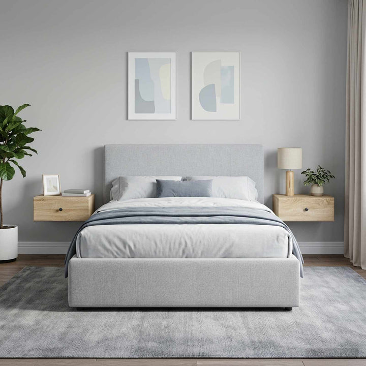 Væghængt Natbord med skuffe 2 pcs Sonoma-eg 49 x 34,5 x 20 cm
