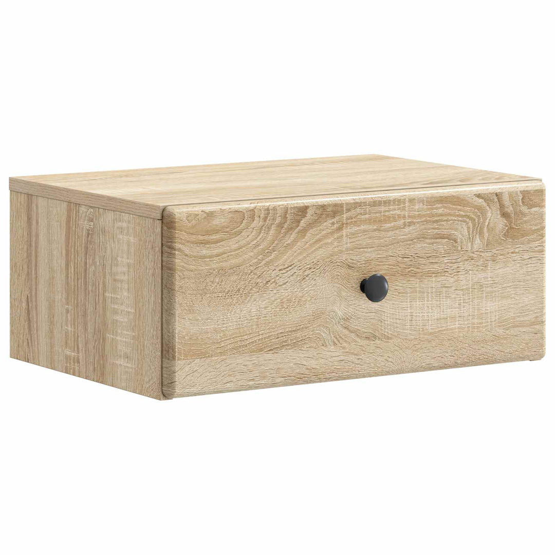 Væghængt Natbord med skuffe 2 pcs Sonoma-eg 49 x 34,5 x 20 cm