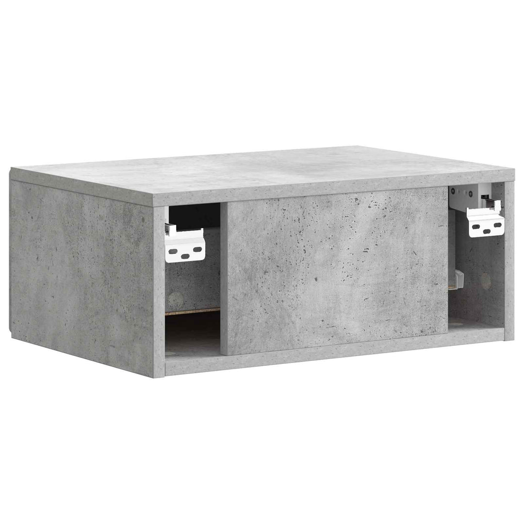 Væghængt Natbord Betongrå 49 x 34,5 x 20 cm Konstrueret træ