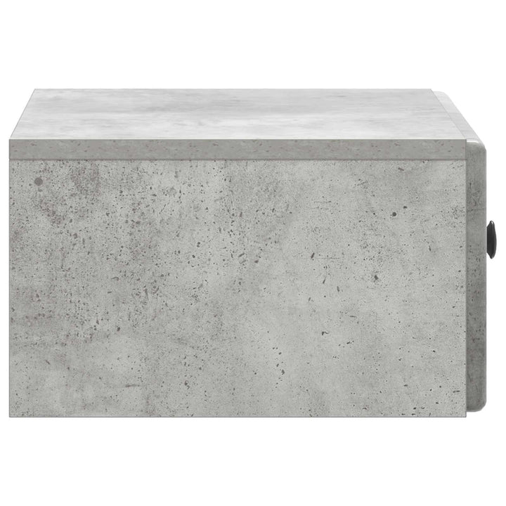 Væghængt Natbord Betongrå 49 x 34,5 x 20 cm Konstrueret træ