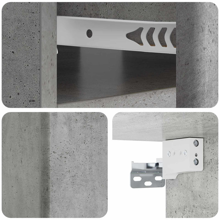 Væghængt Natbord med skuffe 2 pcs Betongrå 49 x 34,5 x 20 cm