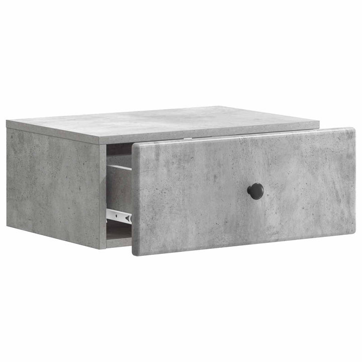 Væghængt Natbord med skuffe 2 pcs Betongrå 49 x 34,5 x 20 cm