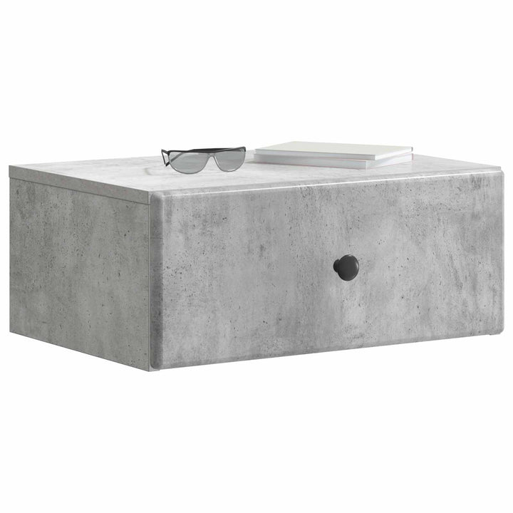 Væghængt Natbord med skuffe 2 pcs Betongrå 49 x 34,5 x 20 cm