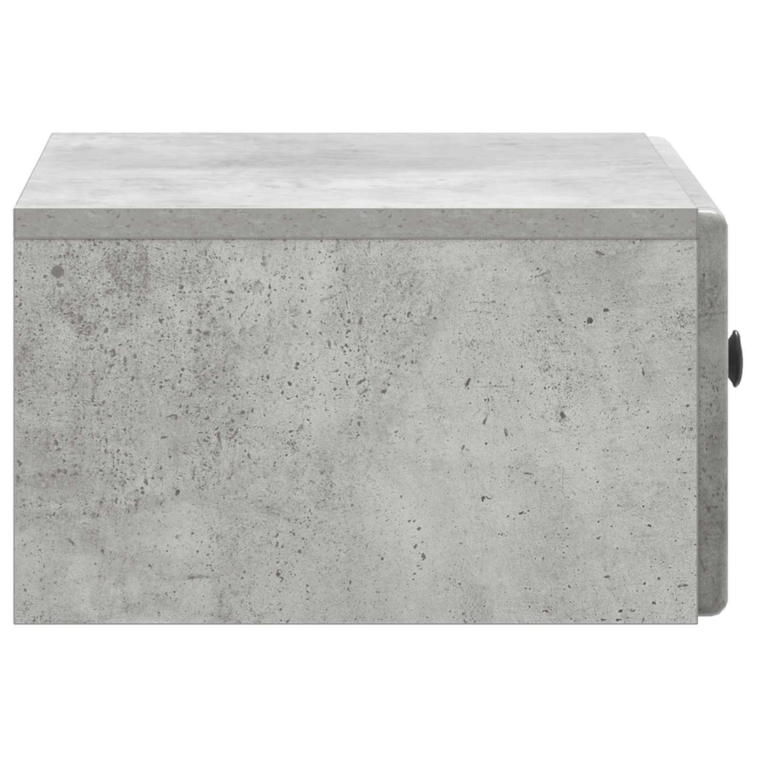 Væghængt Natbord med skuffe 2 pcs Betongrå 49 x 34,5 x 20 cm