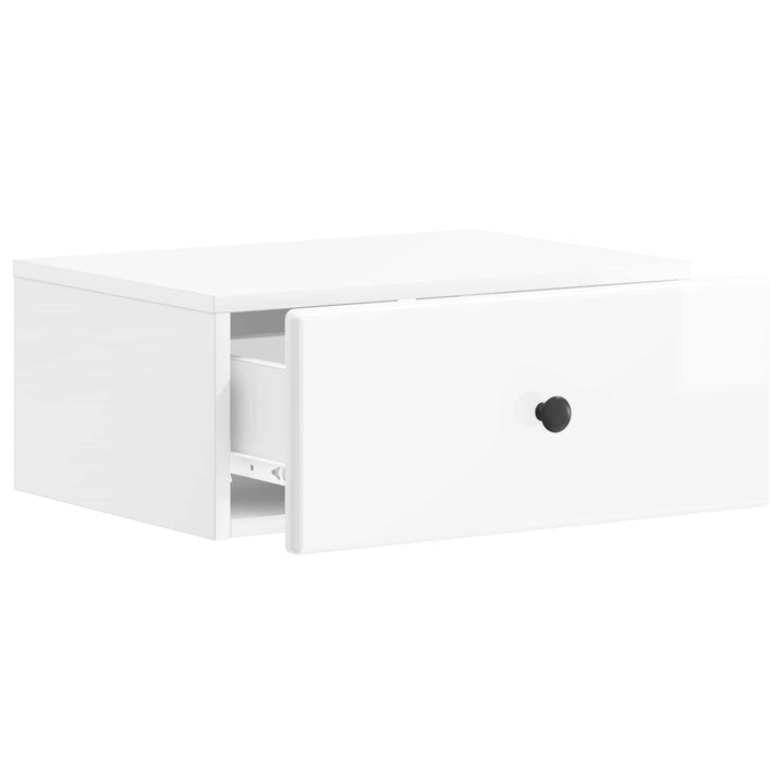 Væghængt Natbord 2 pcs Hvid højglans 49 x 34,5 x 20 cm