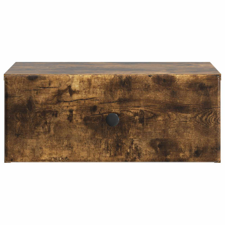Væghængt Natbord med skuffe 2 pcs Røget eg 49 x 34,5 x 20 cm