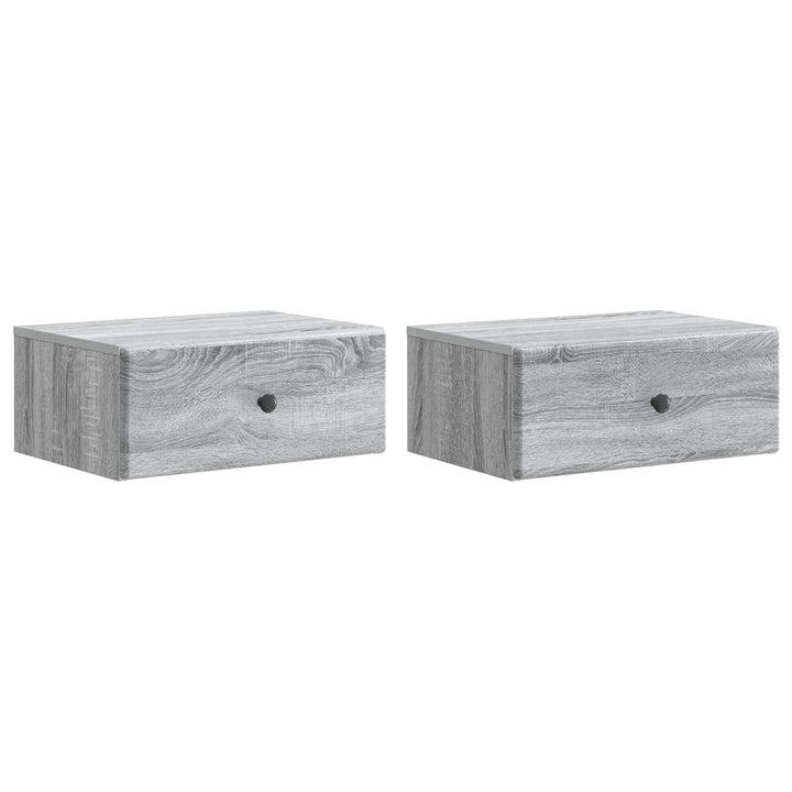 Væghængt Natbord 2 pcs Grå sonoma-eg 49 x 34,5 x 20 cm