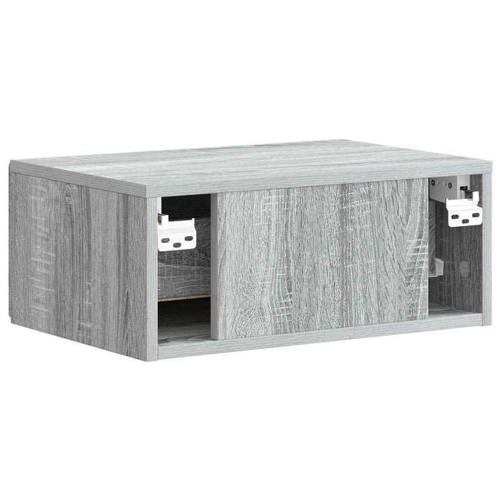 Væghængt Natbord 2 pcs Grå sonoma-eg 49 x 34,5 x 20 cm