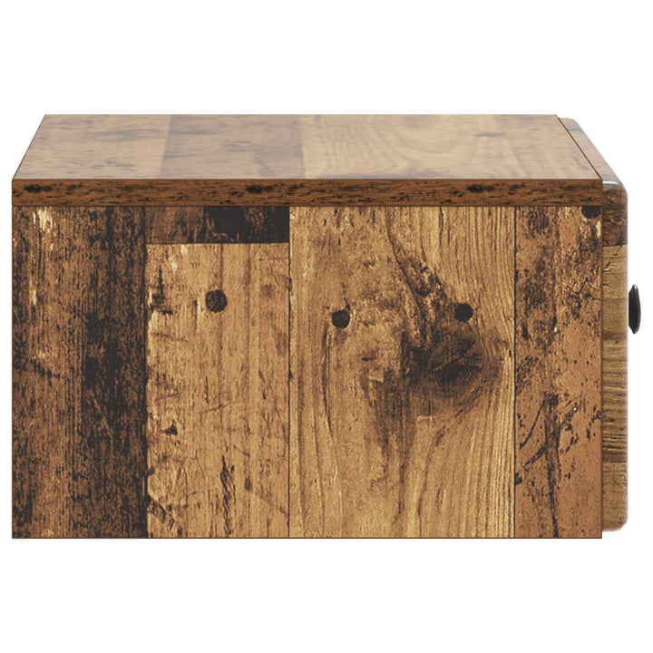 Væghængt Natbord Gammelt træ 49 x 34,5 x 20 cm Konstrueret træ