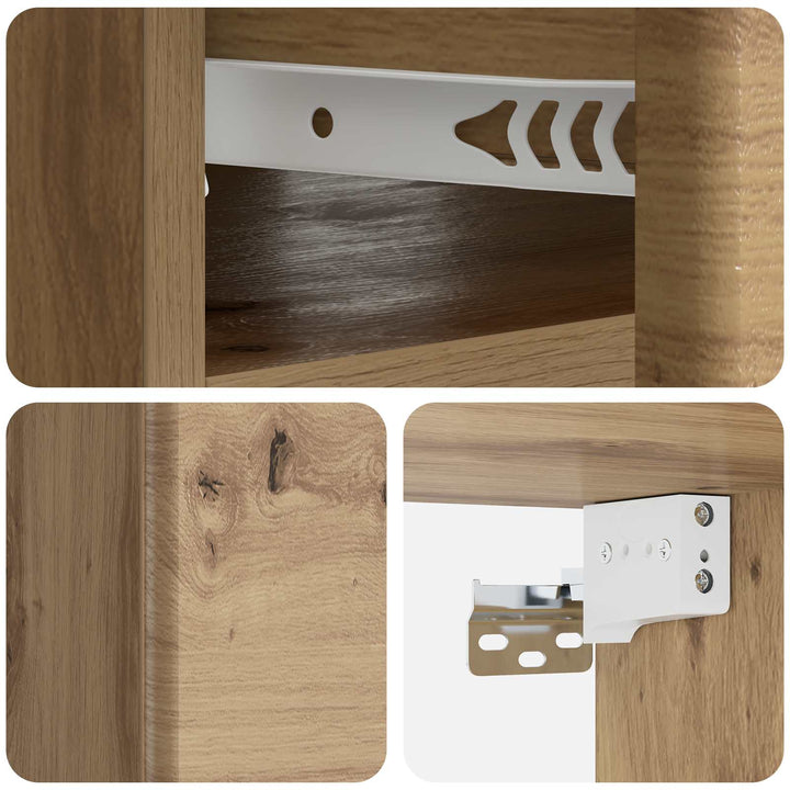 Væghængt Natbord med skuffe 2 pcs Artisan-eg 49 x 34,5 x 20 cm