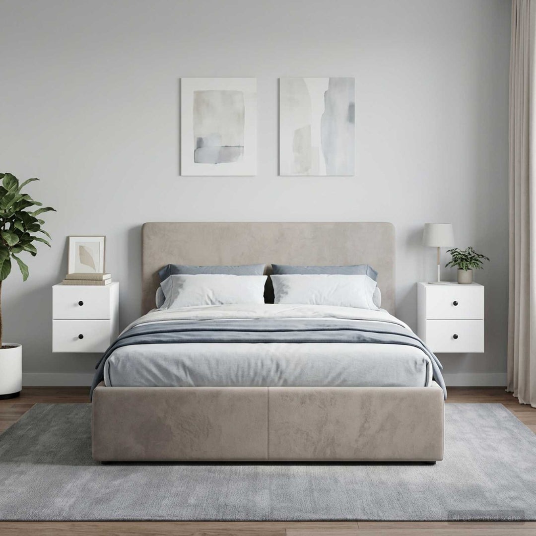 Væghængt Natbord 2 pcs Hvid 34,5 x 33 x 40 cm Konstrueret træ