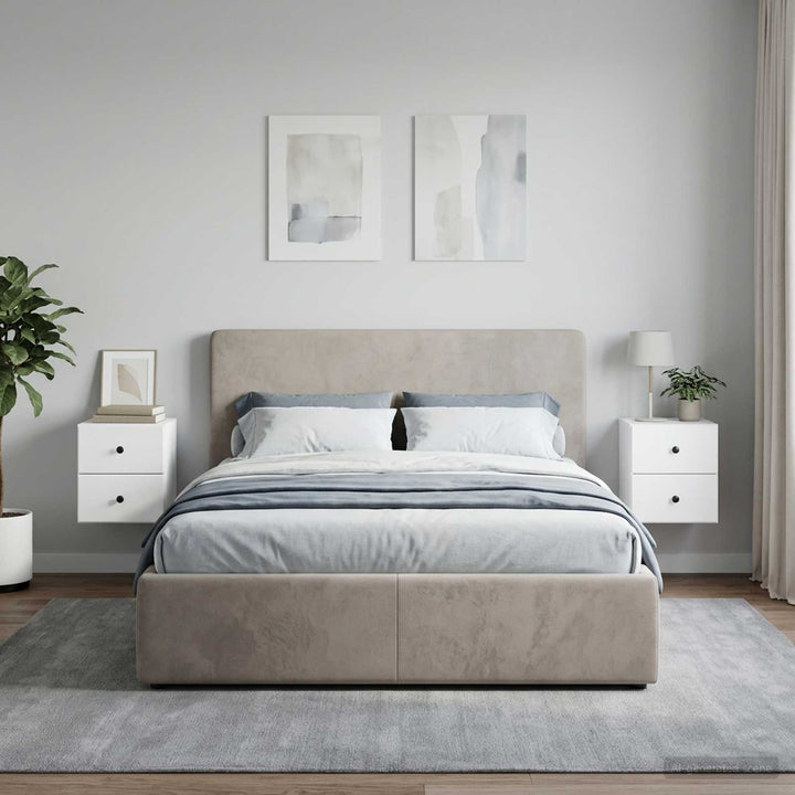 Væghængt Natbord 2 pcs Hvid 34,5 x 33 x 40 cm Konstrueret træ