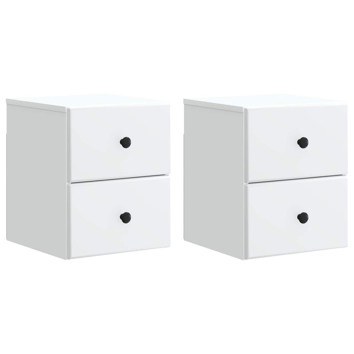 Væghængt Natbord 2 pcs Hvid 34,5 x 33 x 40 cm Konstrueret træ