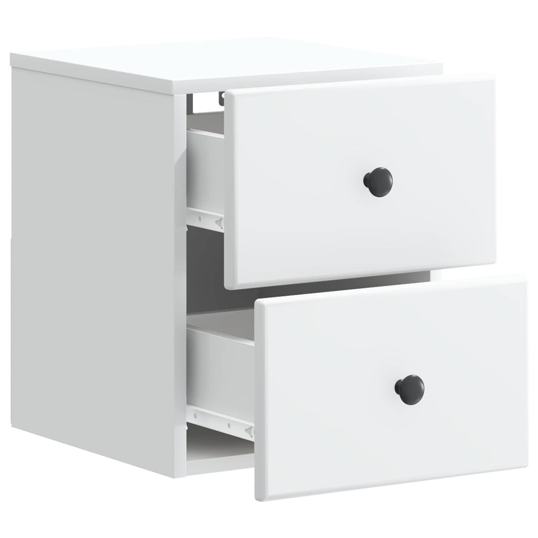 Væghængt Natbord 2 pcs Hvid 34,5 x 33 x 40 cm Konstrueret træ