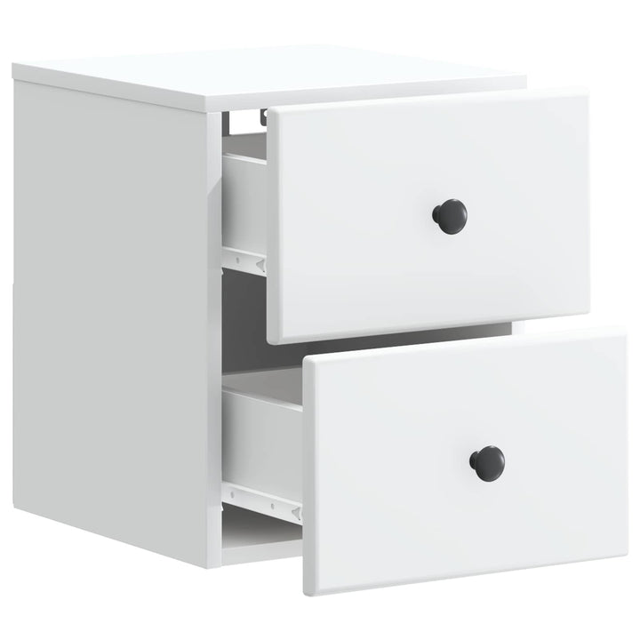 Væghængt Natbord 2 pcs Hvid 34,5 x 33 x 40 cm Konstrueret træ