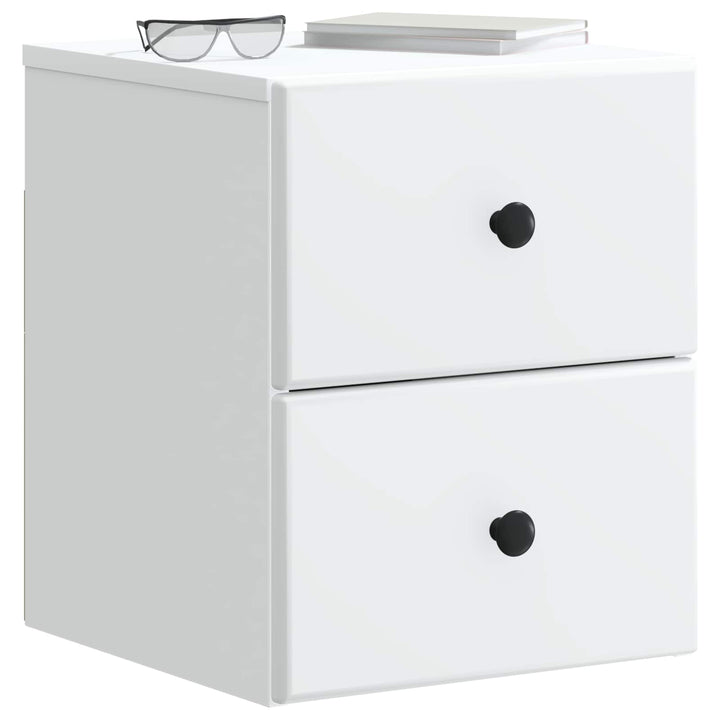 Væghængt Natbord 2 pcs Hvid 34,5 x 33 x 40 cm Konstrueret træ
