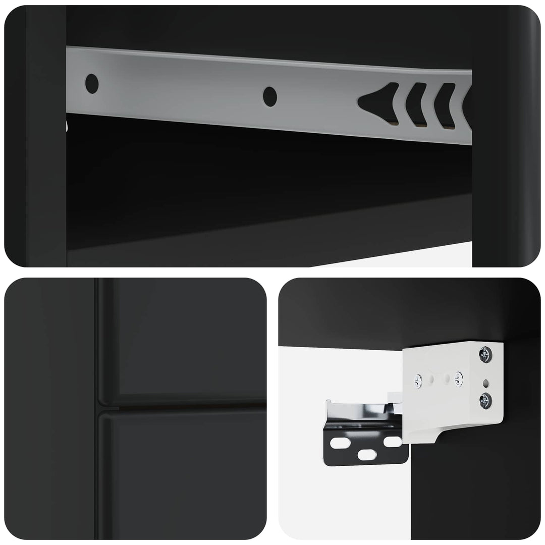 Væghængt Natbord 2 pcs Sort 34,5 x 33 x 40 cm Konstrueret træ