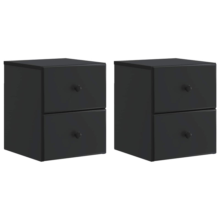 Væghængt Natbord 2 pcs Sort 34,5 x 33 x 40 cm Konstrueret træ