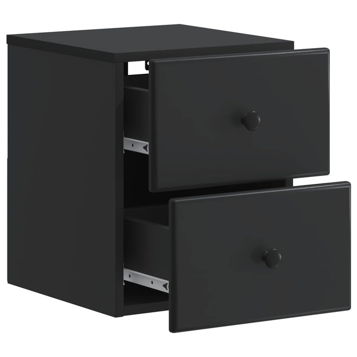 Væghængt Natbord 2 pcs Sort 34,5 x 33 x 40 cm Konstrueret træ