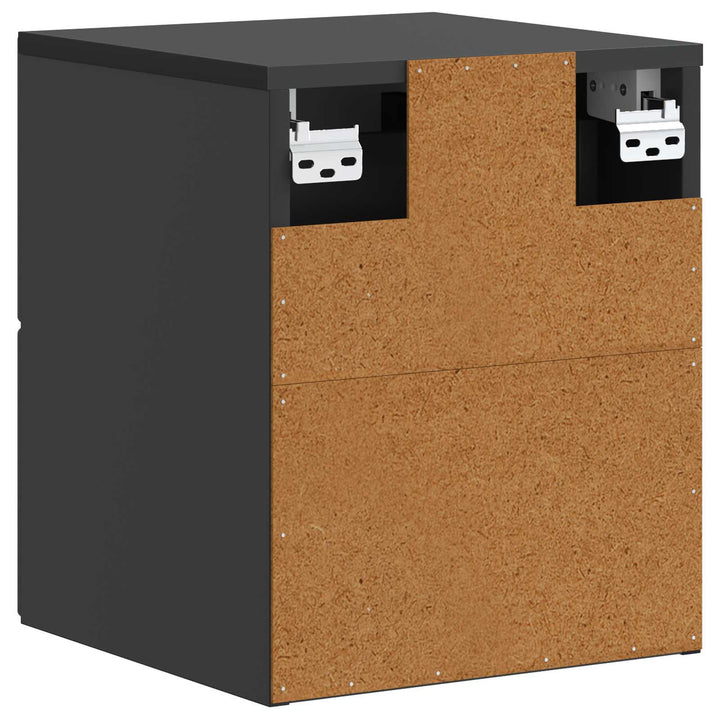 Væghængt Natbord 2 pcs Sort 34,5 x 33 x 40 cm Konstrueret træ