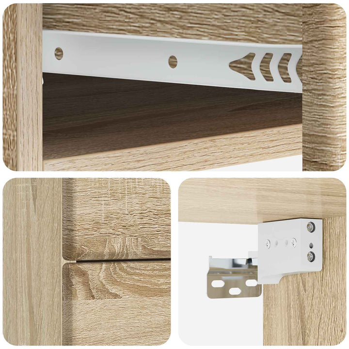 Væghængt Natbord med skuffe 2 pcs Sonoma-eg 34,5 x 33 x 40 cm