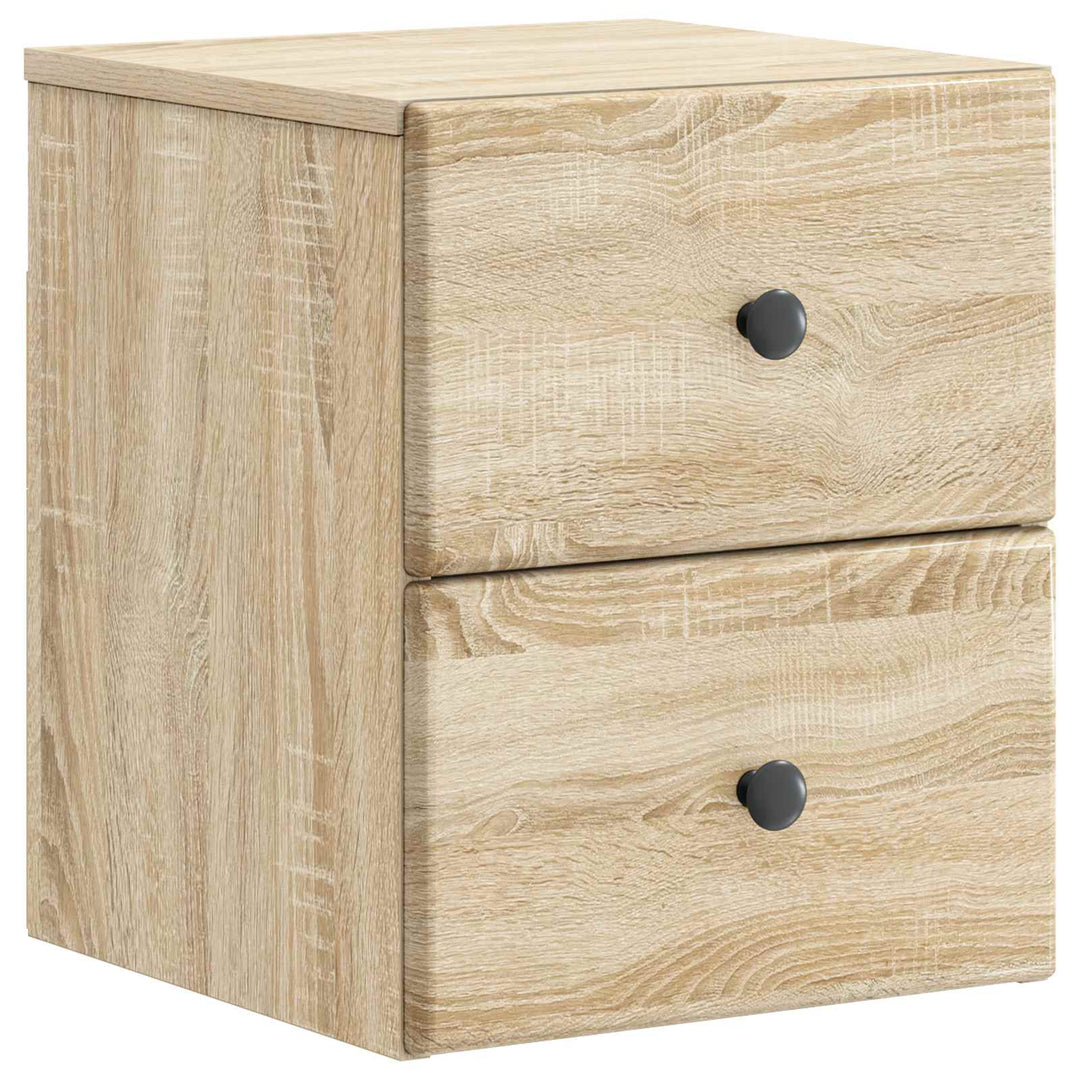 Væghængt Natbord med skuffe 2 pcs Sonoma-eg 34,5 x 33 x 40 cm