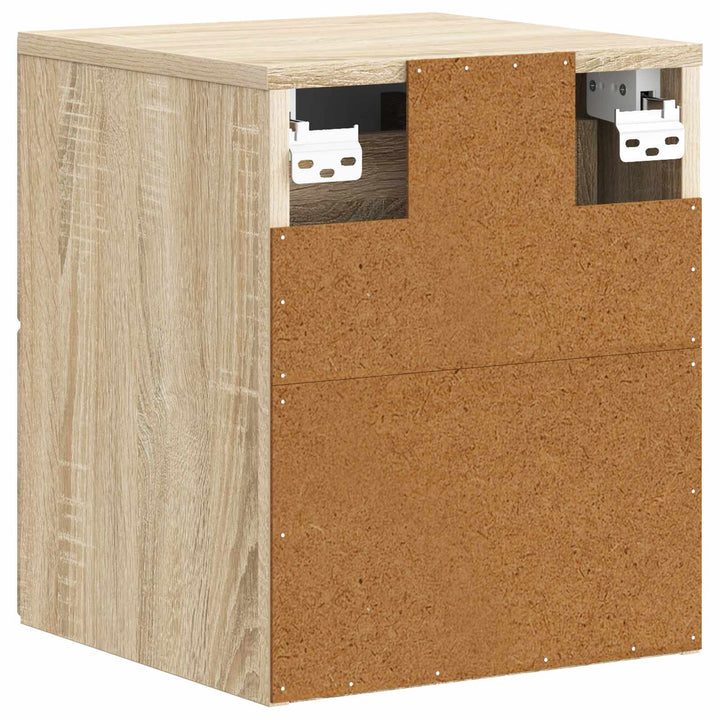 Væghængt Natbord med skuffe 2 pcs Sonoma-eg 34,5 x 33 x 40 cm
