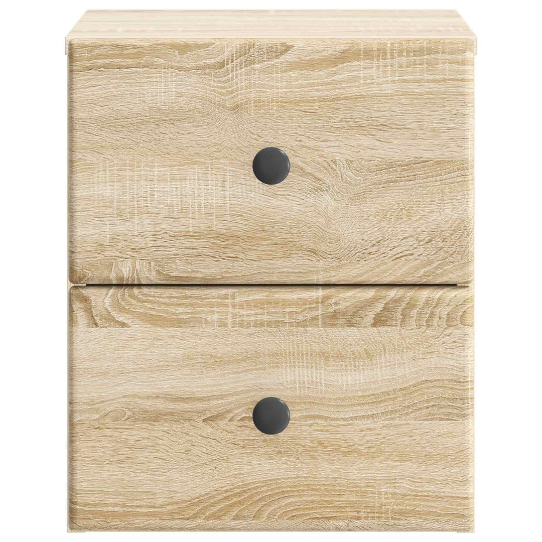 Væghængt Natbord med skuffe 2 pcs Sonoma-eg 34,5 x 33 x 40 cm